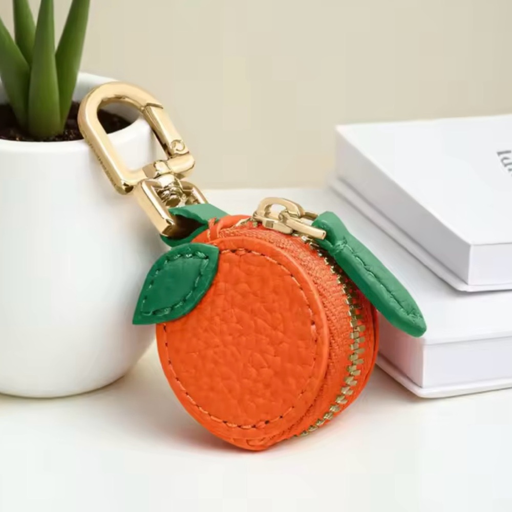 Orange AirTag Keychain Accessory